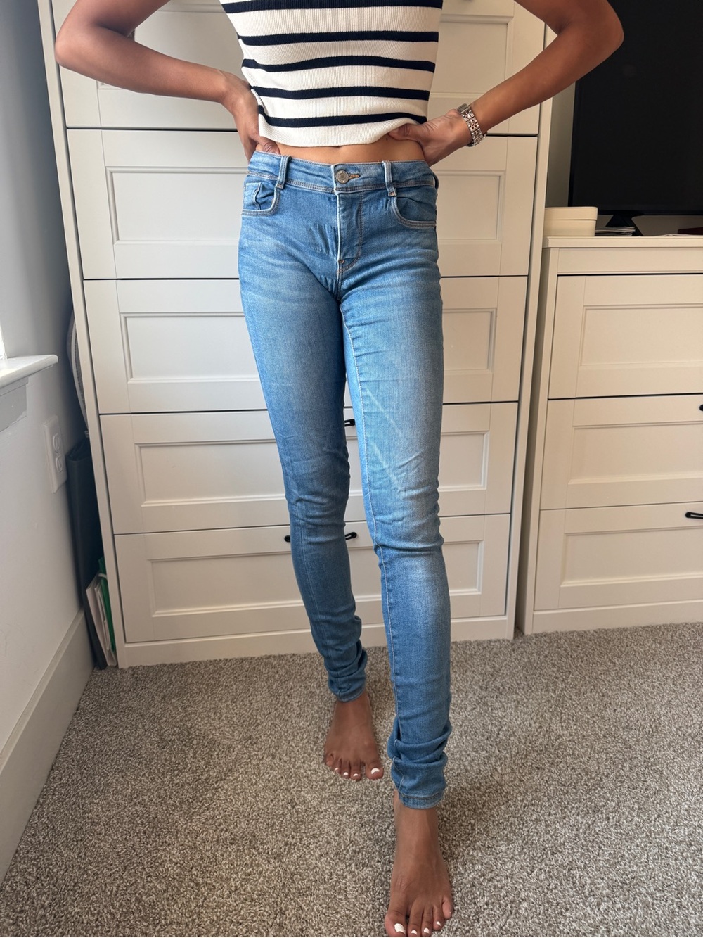 Zara Skinny Denim Jeans in Blue